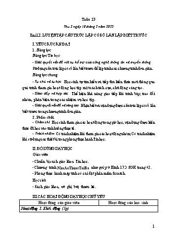 Kế hoạch bài dạy Tin học Lớp 5 - Bài 17: Luyện tập cấu trúc lặp có số lần lặp biết trước - Năm học 2024-2025 - Trần Thị Long