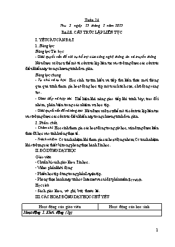 Kế hoạch bài dạy Tin học Lớp 5 - Bài 18: Cấu trúc lặp liên tục - Năm học 2024-2025 - Trần Thị Long