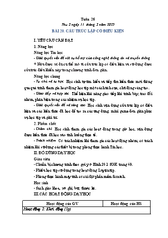 Kế hoạch bài dạy Tin học Lớp 5 - Bài 20: Cấu trúc lặp có điều kiện - Năm học 2024-2025 - Trần Thị Long