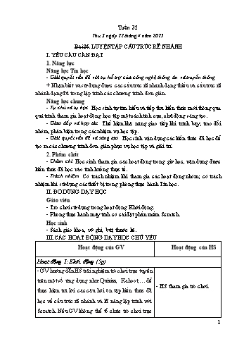 Kế hoạch bài dạy Tin học Lớp 5 - Bài 26: Luyện tập cấu trúc rẽ nhánh - Năm học 2024-2025 - Trần Thị Long
