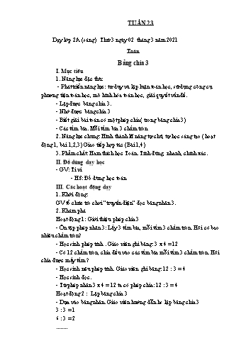 Kế hoạch bài dạy Toán, Tiếng Việt Lớp 2 - Tuần 23 - Năm học 2020-2021 - Phạm Thị Thanh Châu