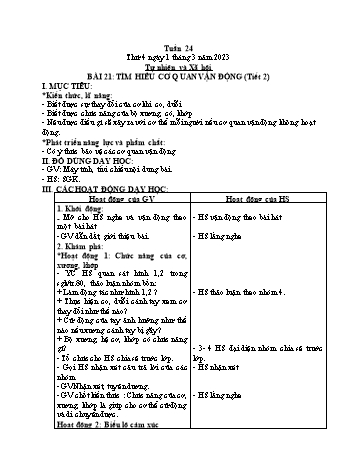 Kế hoạch bài dạy Tự nhiên và Xã hội Lớp 2 (Kết nối tri thức) - Tuần 24 - Năm học 2022-2023 - Trần Thị Long