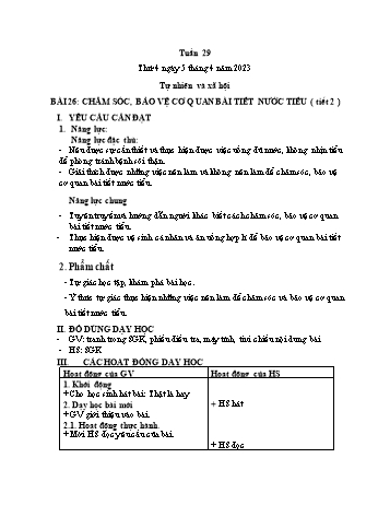 Kế hoạch bài dạy Tự nhiên và Xã hội Lớp 2 (Kết nối tri thức) - Tuần 29 - Năm học 2022-2023 - Trần Thị Long