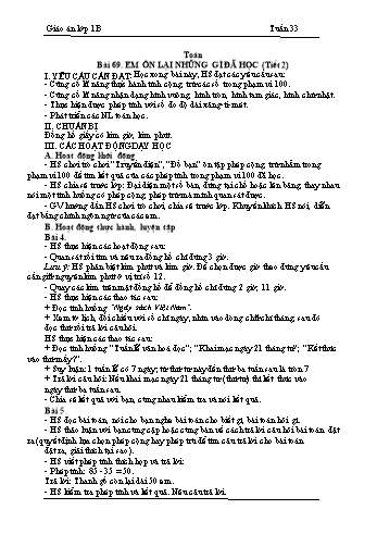 Giáo án các môn Khối 1 - Tuần 33