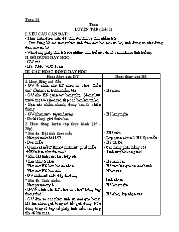 Giáo án các môn Khối 2 - Tuần 13