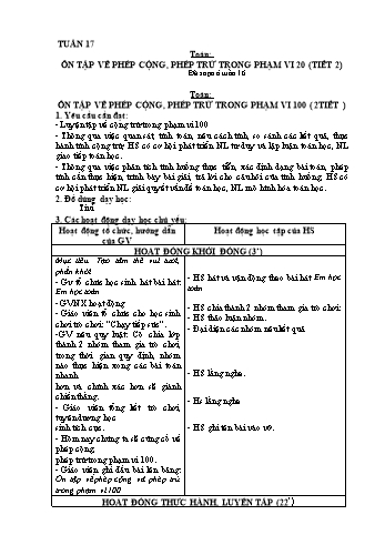 Giáo án các môn Khối 2 - Tuần 17