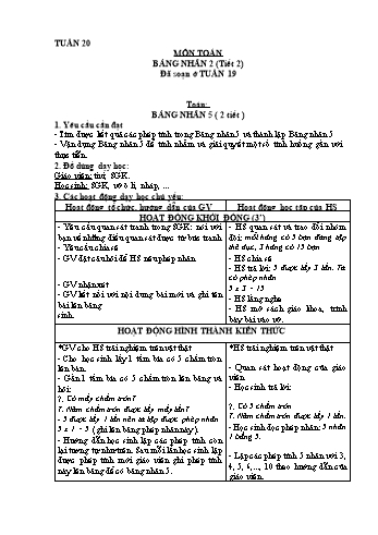 Giáo án các môn Khối 2 - Tuần 20