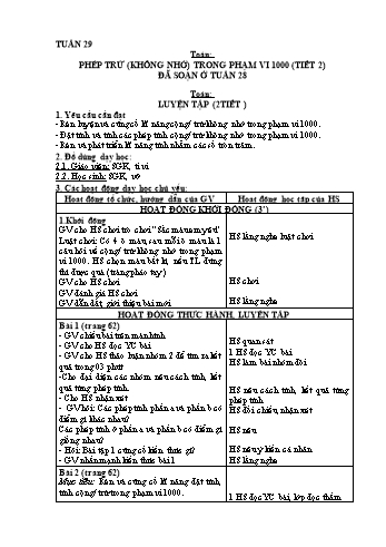 Giáo án các môn Khối 2 - Tuần 29