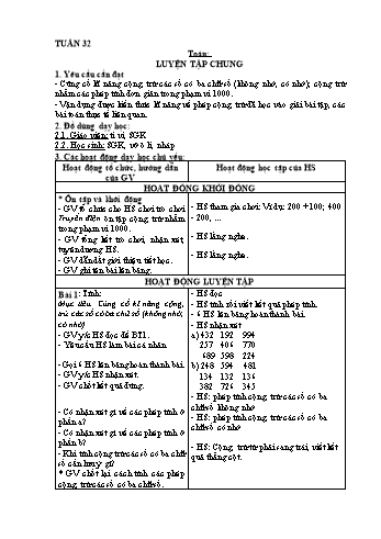 Giáo án các môn Khối 2 - Tuần 32