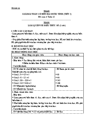 Giáo án các môn Khối 3 - Tuần 13
