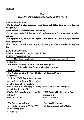 Giáo án các môn Khối 3 - Tuần 18