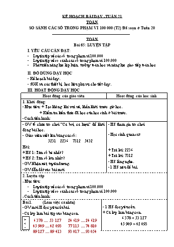 Giáo án các môn Khối 3 - Tuần 21