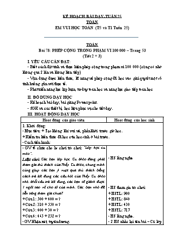 Giáo án các môn Khối 3 - Tuần 25