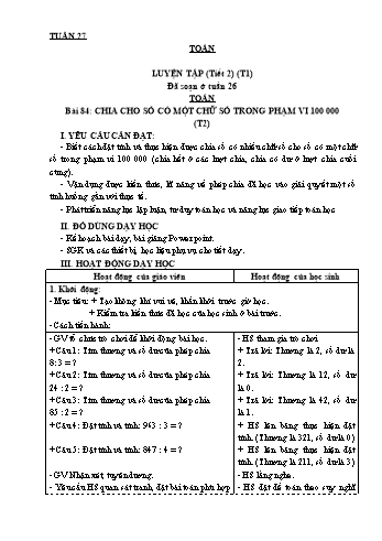 Giáo án các môn Khối 3 - Tuần 27