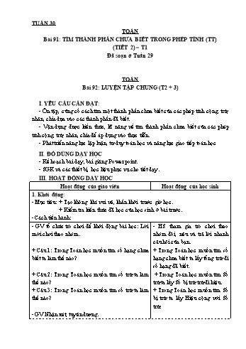 Giáo án các môn Khối 3 - Tuần 30