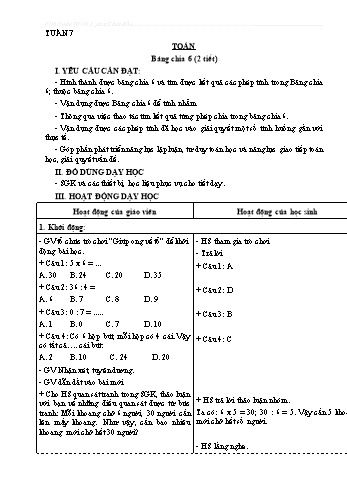 Giáo án các môn Khối 3 - Tuần 7