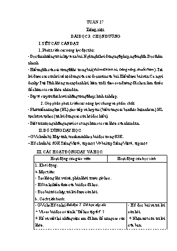 Giáo án các môn Khối 4 - Tuần 17