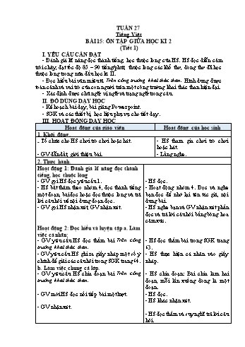 Giáo án các môn Khối 4 - Tuần 27