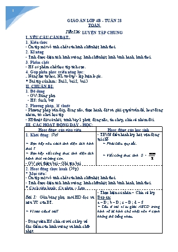 Giáo án các môn Khối 4 - Tuần 28