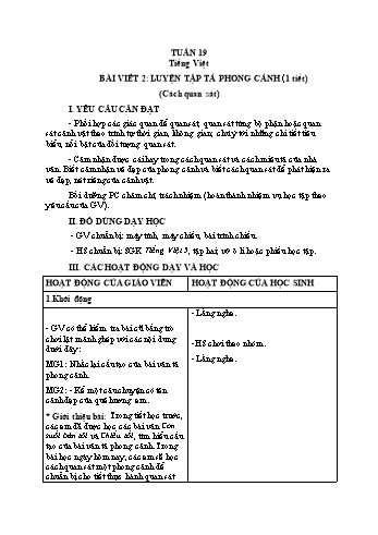 Giáo án các môn Khối 5 - Tuần 19