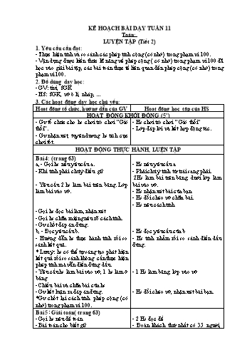 Giáo án các môn Lớp 2 - Tuần 11