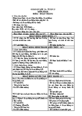 Giáo án các môn Lớp 2 - Tuần 15
