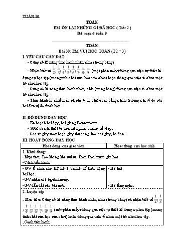 Giáo án các môn Lớp 3 - Tuần 10 - Phạm Thị Hồng Vân