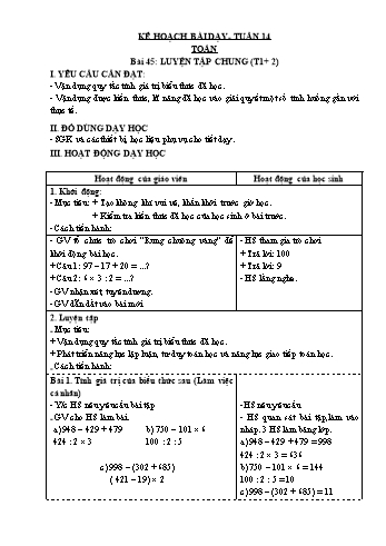 Giáo án các môn Lớp 3 - Tuần 14