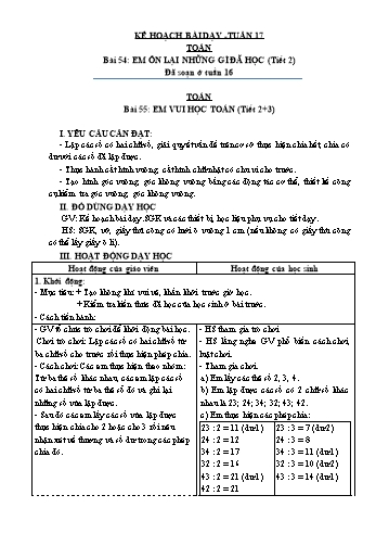 Giáo án các môn Lớp 3 - Tuần 17