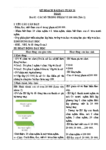 Giáo án các môn Lớp 3 - Tuần 20
