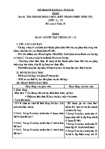 Giáo án các môn Lớp 3 - Tuần 30