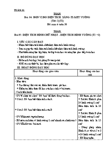 Giáo án các môn Lớp 3 - Tuần 31