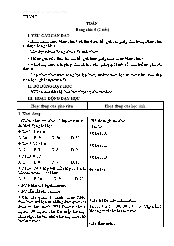 Giáo án các môn Lớp 3 - Tuần 7