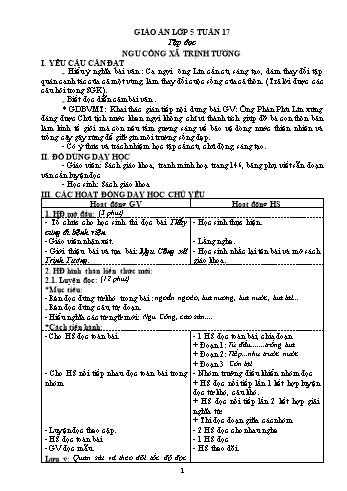 Giáo án các môn Lớp 5 - Tuần 17