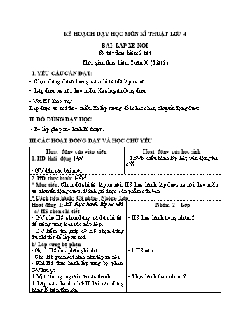 Giáo án Công nghệ 4 - Tuần 30