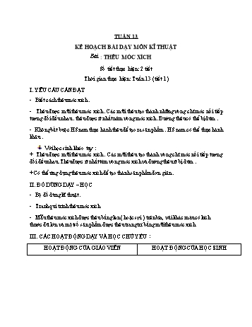 Giáo án Công nghệ 4+5 - Tuần 13