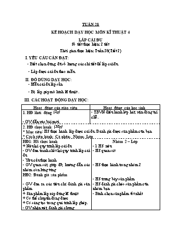 Giáo án Công nghệ 4+5 - Tuần 28