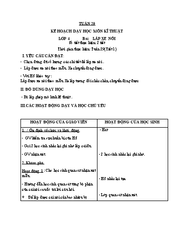 Giáo án Công nghệ 4+5 - Tuần 29