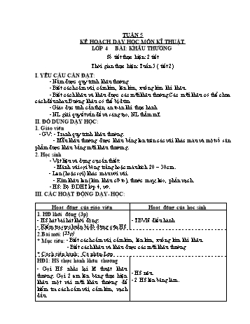 Giáo án Công nghệ 4+5 - Tuần 5