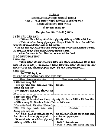Giáo án Công nghệ Lớp 4+5 - Tuần 12