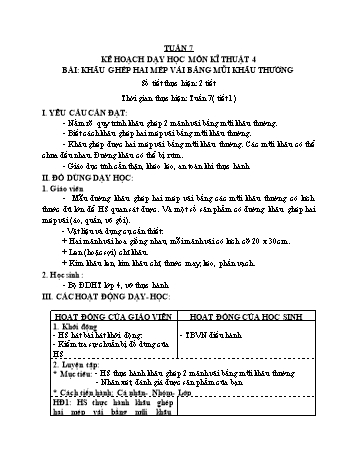 Giáo án Công nghệ Lớp 4+5 - Tuần 7