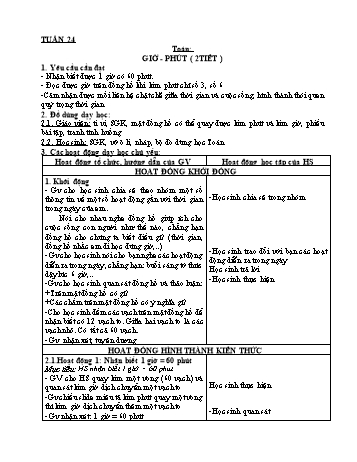 Giáo án môn Toán + Tiếng Việt 2 - Tuần 24