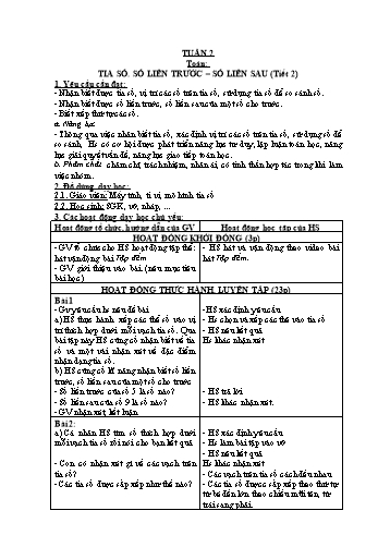 Giáo án môn Toán + Tiếng Việt 2 - Tuần 2