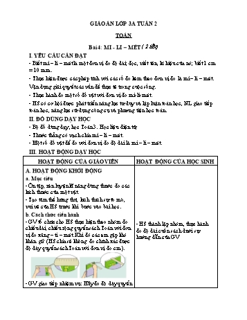 Giáo án môn Toán + Tiếng Việt 3 - Tuần 2