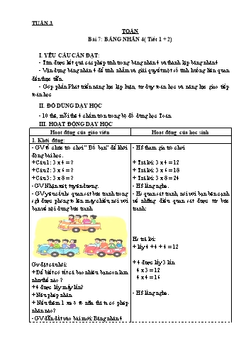 Giáo án môn Toán + Tiếng Việt Lớp 3 - Tuần 3