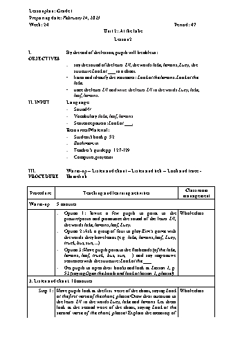 Giáo án Tiếng Anh Khối Tiểu học - Week 24 - Năm học 2022-2023
