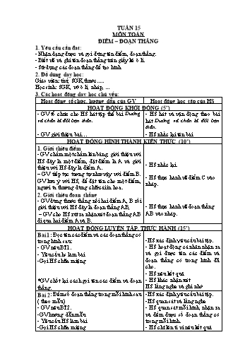 Giáo án Toán + Tiếng Việt 2 - Tuần 15