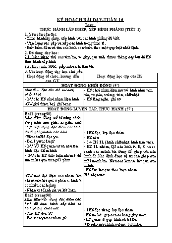 Giáo án Toán + Tiếng Việt 2 - Tuần 16