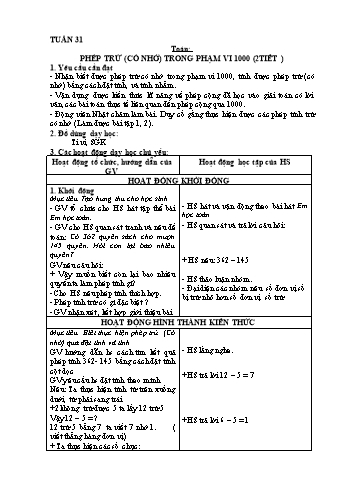 Giáo án Toán + Tiếng Việt 2 - Tuần 31