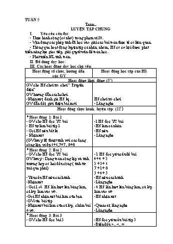 Giáo án Toán + Tiếng Việt 2 - Tuần 5